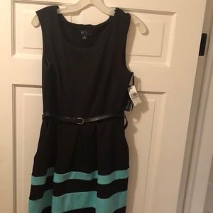 Ladies size medium BCX black with blue dress